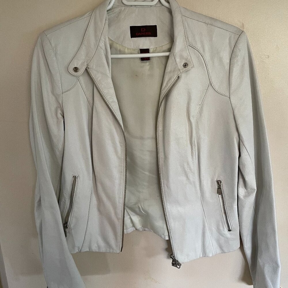 Danier White Leather Jacket